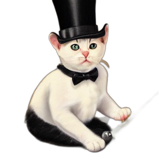hat, staff, animal, photorealistic transparent PNG cut-out