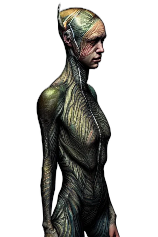 creature, dress, staff, hair transparent PNG cut-out