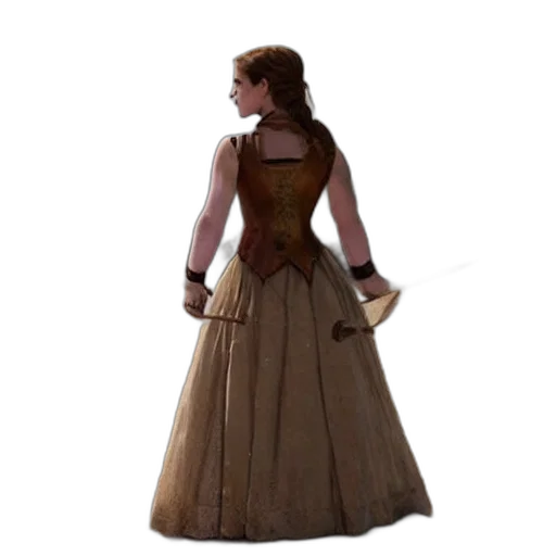 dress, staff, jewelry, crown transparent PNG cut-out
