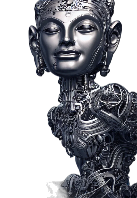 robot, face, mask, cyberpunk transparent PNG cut-out