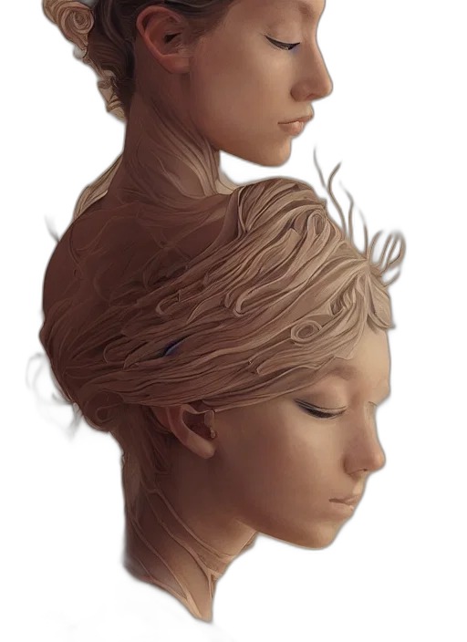 crown, hair, face, mask transparent PNG cut-out