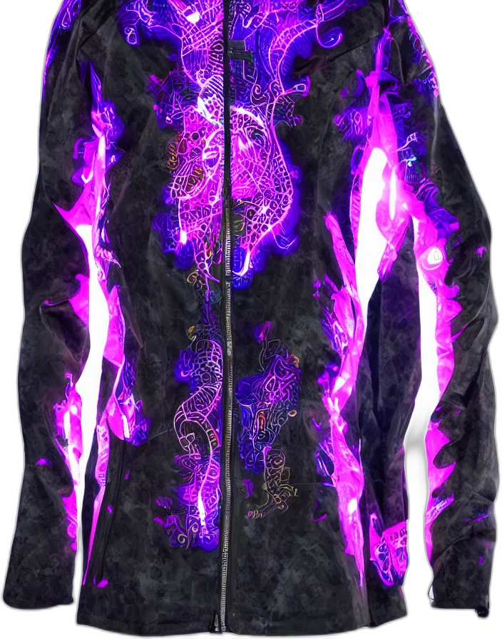 jacket, dress, cyberpunk, vaporwave transparent PNG cut-out