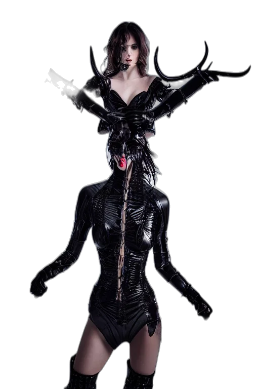 creature, staff, mask, dress transparent PNG cut-out