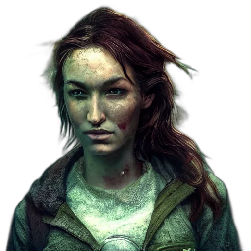 face, jacket, concept art, photorealistic transparent PNG cut-out