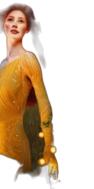dress, hair, jacket, 3d render transparent PNG cut-out