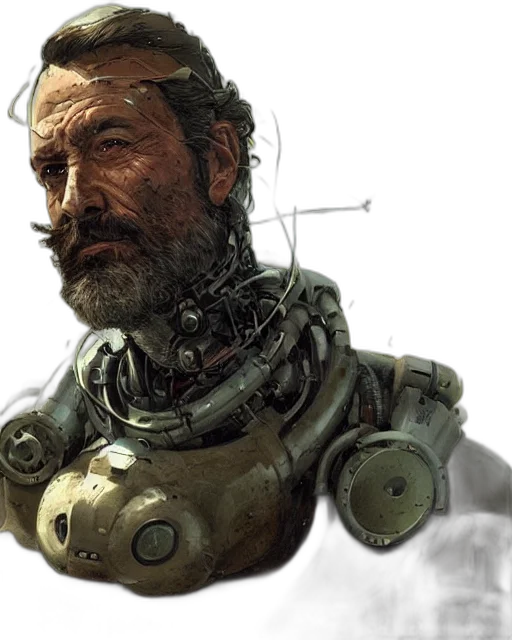 robot, face, weapon, concept art transparent PNG cut-out