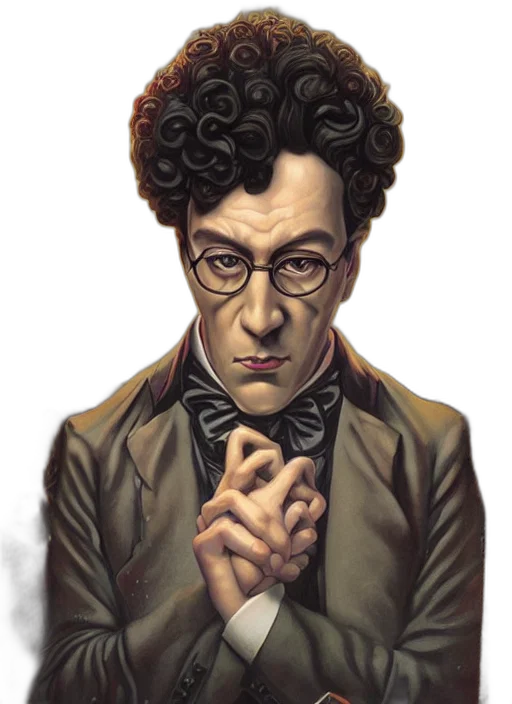 face, staff, comic book art, concept art transparent PNG cut-out