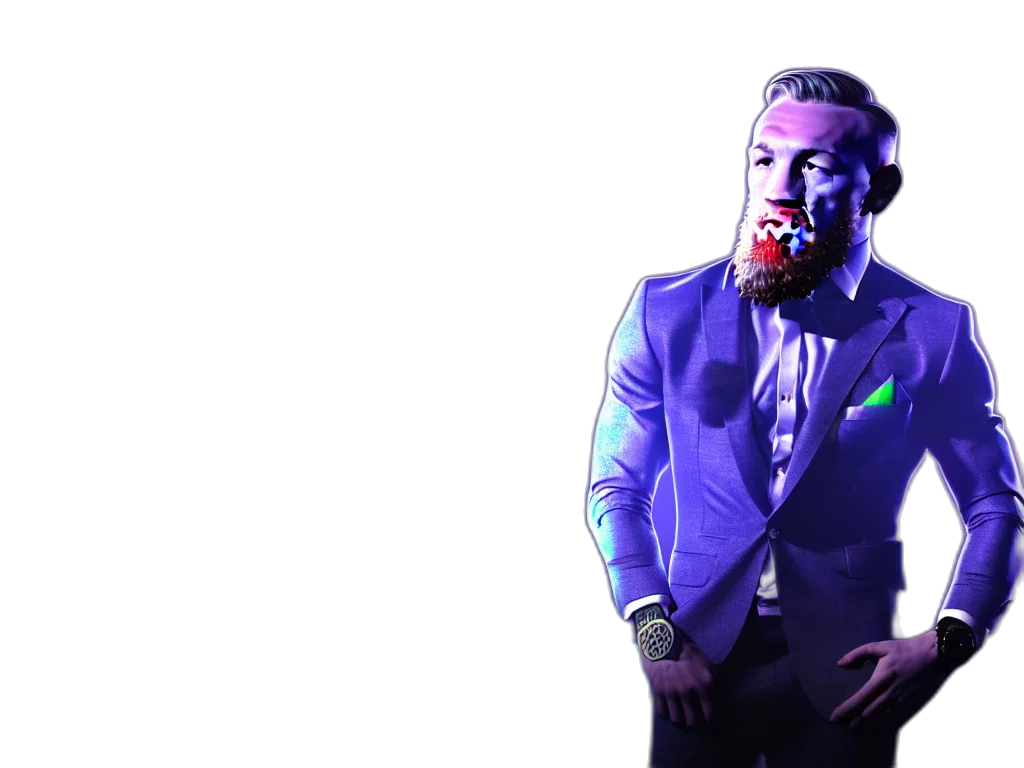 neon lights, conor, mcgregor, drinking transparent PNG cut-out