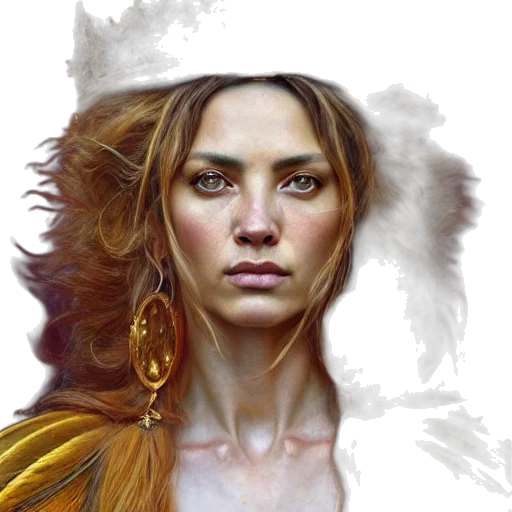 face, jewelry, fantasy art, photorealistic transparent PNG cut-out