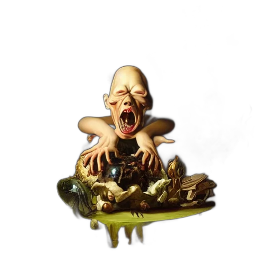 creature, food, concept art, 3d render transparent PNG cut-out