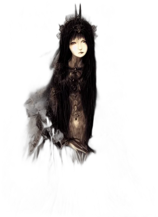 mask, creature, dress, staff transparent PNG cut-out