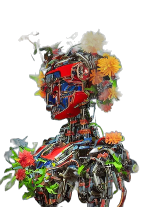 robot, mask, face, crown transparent PNG cut-out