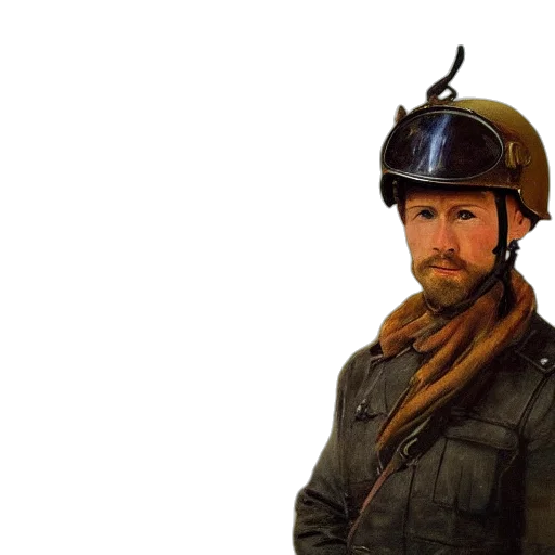 hat, staff, jacket, hair transparent PNG cut-out