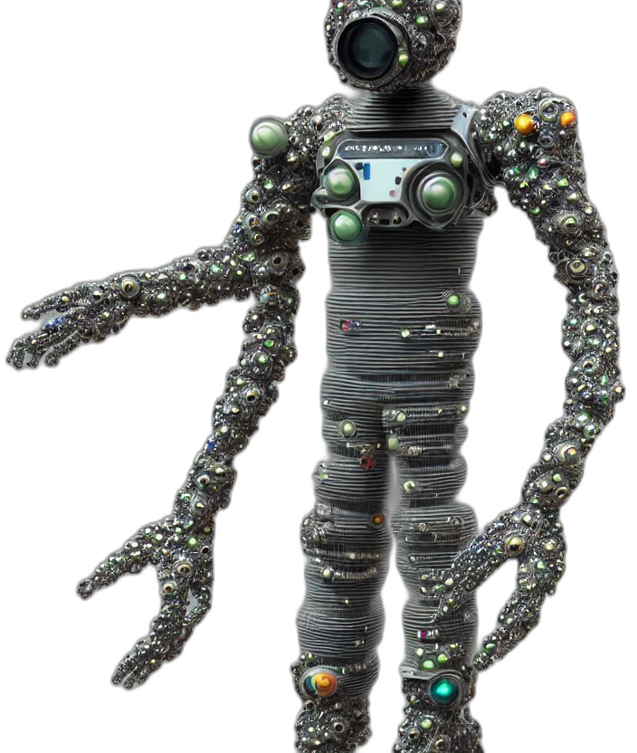 robot, staff, creature, jewelry transparent PNG cut-out