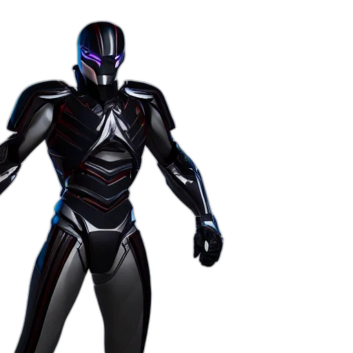 robot, concept art, 3d render, dark transparent PNG cut-out