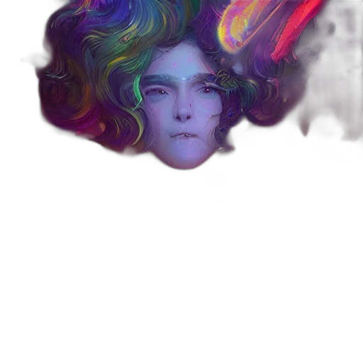 face, mask, hair, crown transparent PNG cut-out