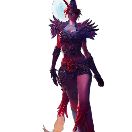 dress, mask, creature, staff transparent PNG cut-out