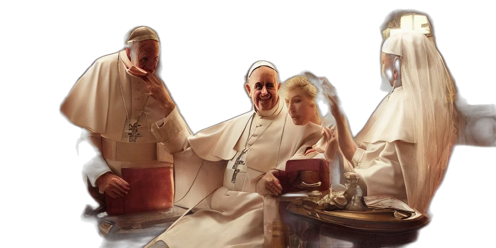 photography, pope, making, touching transparent PNG cut-out