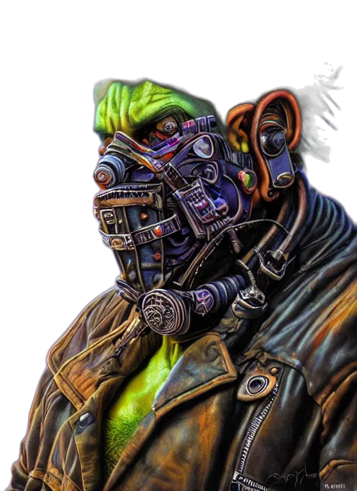 mask, robot, face, jacket transparent PNG cut-out