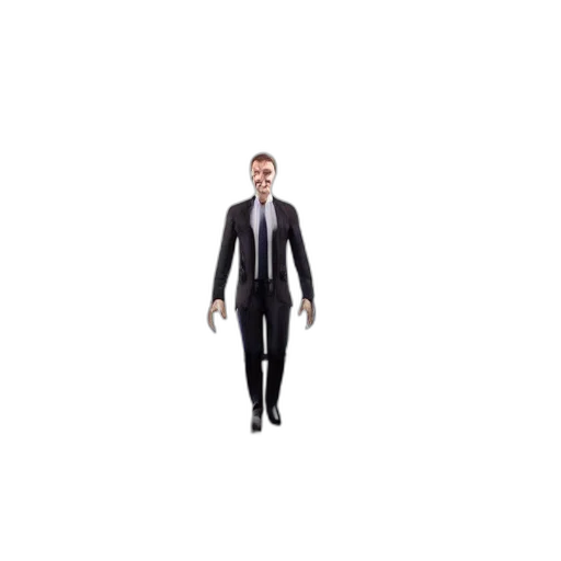 jacket, staff, robot, 3d render transparent PNG cut-out
