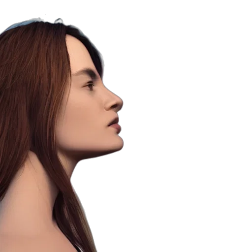 face, hair, robot, 3d render transparent PNG cut-out