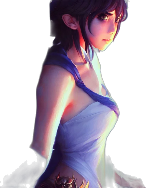 dress, staff, face, concept art transparent PNG cut-out