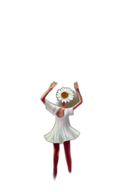 dress, flower, staff, robot transparent PNG cut-out