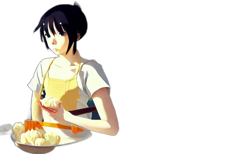 food, dress, anime, 3d render transparent PNG cut-out