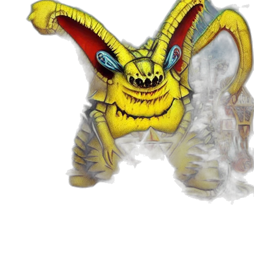 dragon, creature, mask, staff transparent PNG cut-out