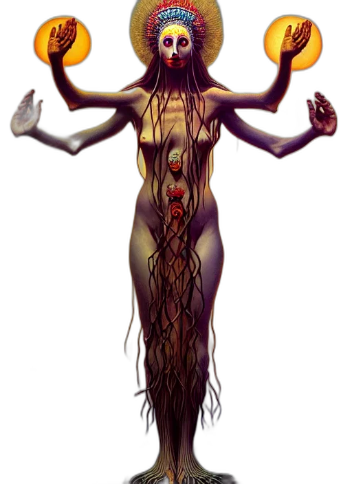creature, hair, staff, concept art transparent PNG cut-out