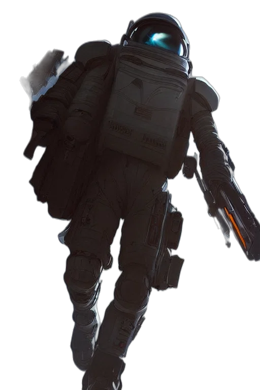 jacket, weapon, staff, robot transparent PNG cut-out