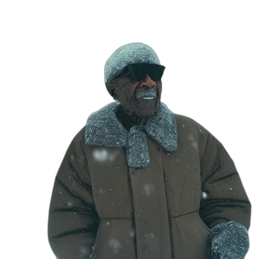 jacket, face, staff, hat transparent PNG cut-out