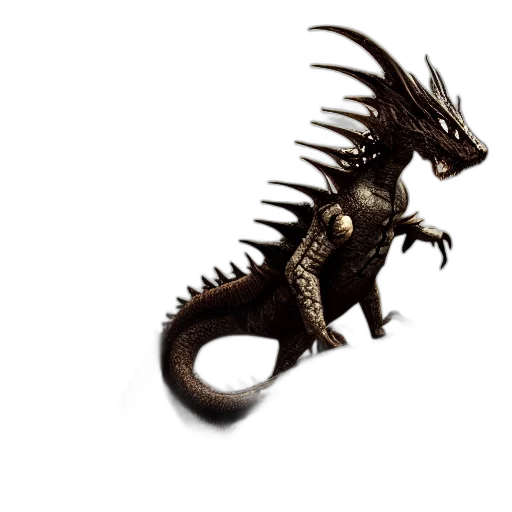dragon, creature, animal, staff transparent PNG cut-out
