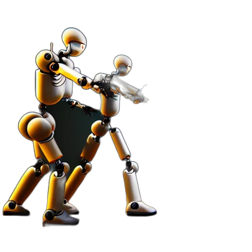 robot, 3d render, concept art, cyberpunk transparent PNG cut-out