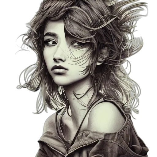 face, hair, photorealistic, fantasy art transparent PNG cut-out