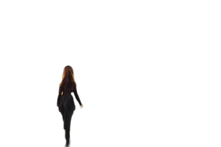 dress, hair, creature, robot transparent PNG cut-out