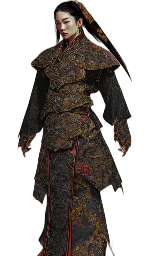 jacket, staff, dragon, dress transparent PNG cut-out