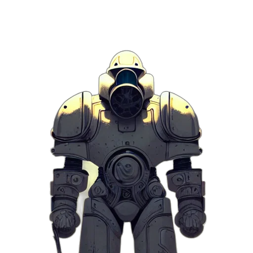 robot, mask, weapon, concept art transparent PNG cut-out