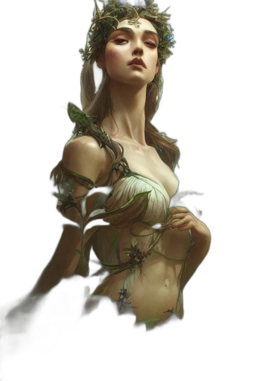 dress, crown, staff, creature transparent PNG cut-out