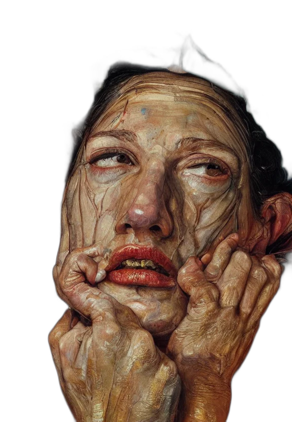 face, mask, creature, photorealistic transparent PNG cut-out