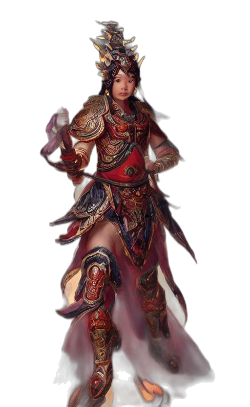 dress, staff, sword, fantasy art transparent PNG cut-out