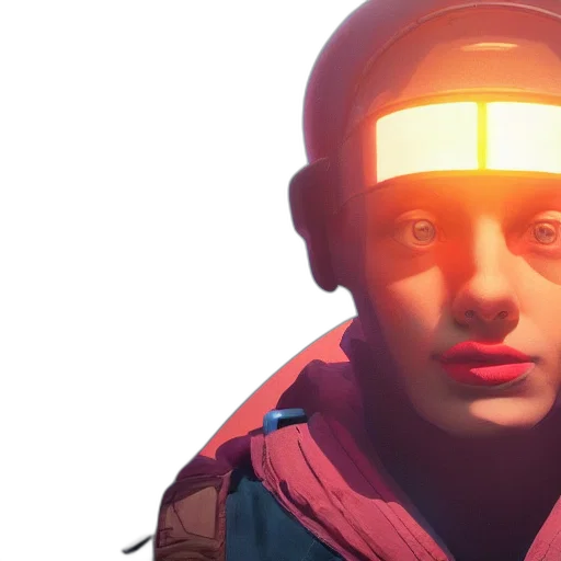 face, jacket, concept art, 3d render transparent PNG cut-out