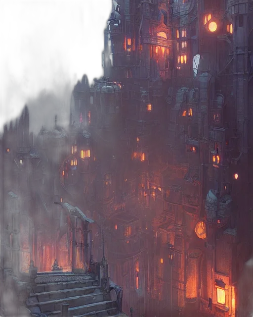 building, concept art, fantasy art, cyberpunk transparent PNG cut-out