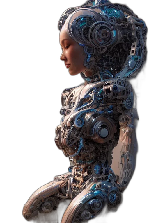 robot, dress, face, jewelry transparent PNG cut-out