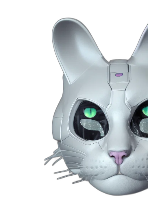 mask, 3d render, concept art, cyberpunk transparent PNG cut-out