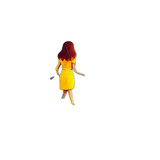 dress, hair, creature, robot transparent PNG cut-out