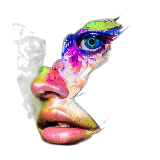 face, mask, crown, watercolor transparent PNG cut-out
