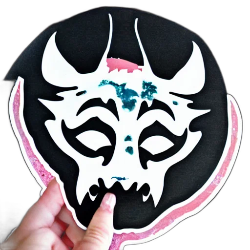 mask, face, vaporwave, splatter transparent PNG cut-out