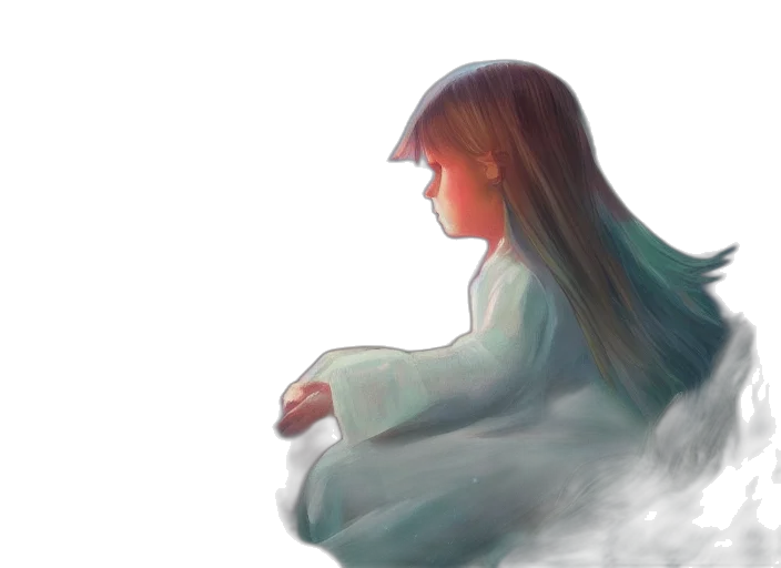 dress, face, dragon, hair transparent PNG cut-out