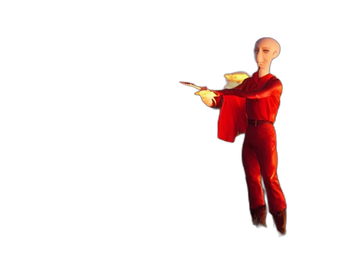 staff, jacket, robot, creature transparent PNG cut-out
